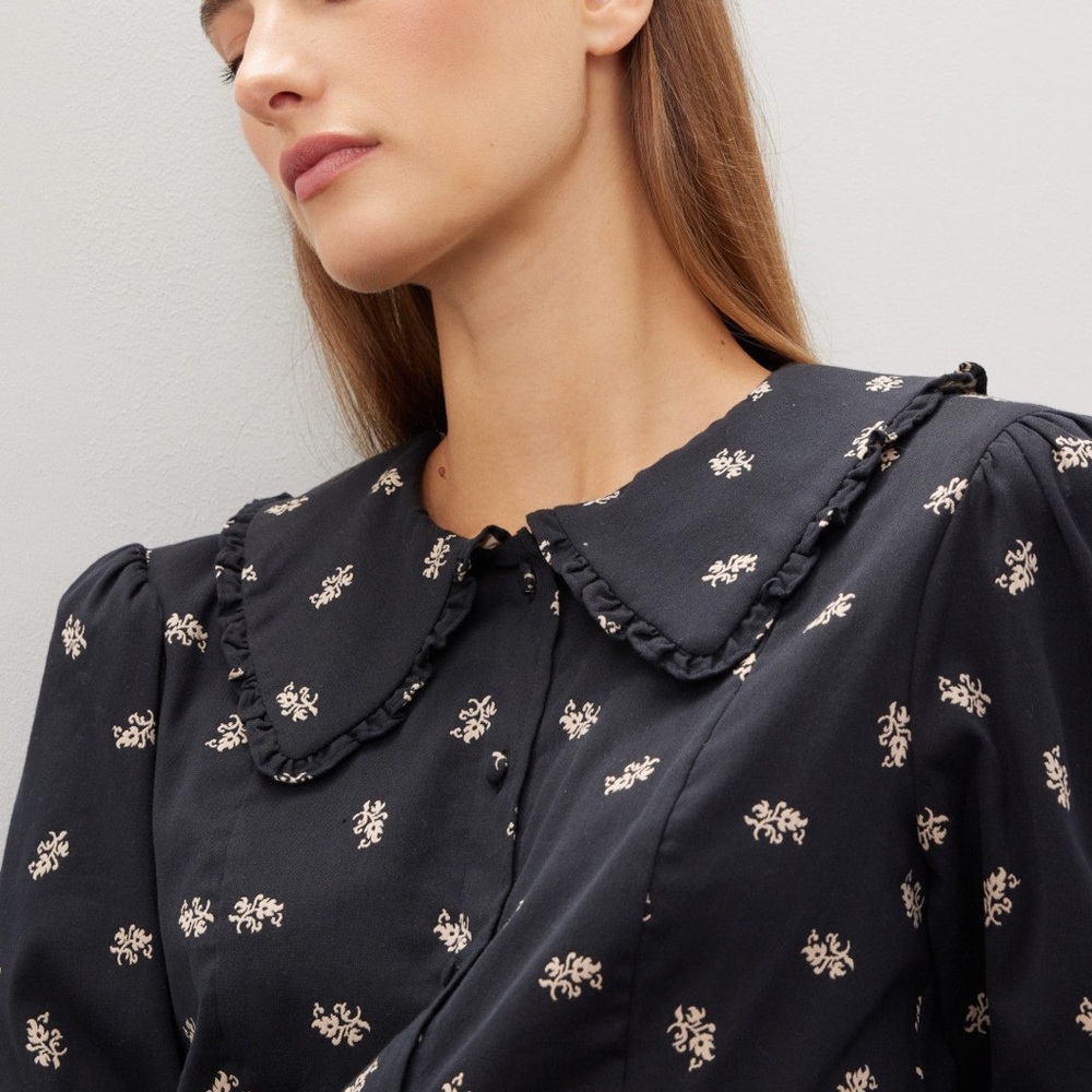 Hill House Black and Cream Patterned Dress - Picture 5 of 9
